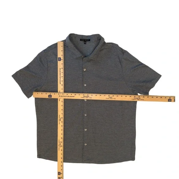 Robert Barakett Robbins Knit Button-Down Shirt Men’s XXL Gray Short Sleeve - Picture 6 of 11